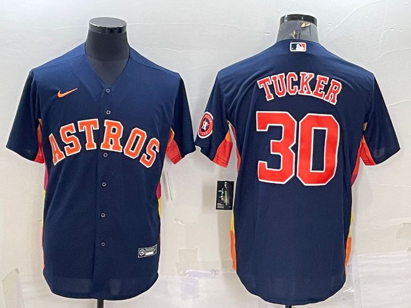 Men Houston Astros #30 Tucker Blue Game Nike 2022 MLB Jerseys